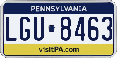 PA license plate LGU8463