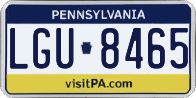 PA license plate LGU8465