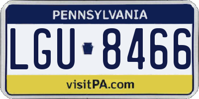 PA license plate LGU8466