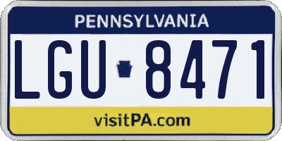 PA license plate LGU8471