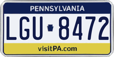 PA license plate LGU8472