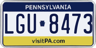 PA license plate LGU8473