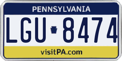 PA license plate LGU8474