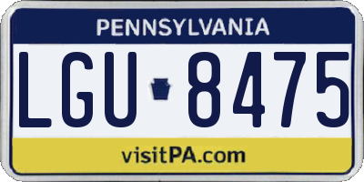 PA license plate LGU8475