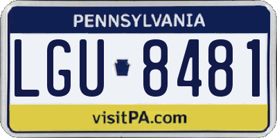 PA license plate LGU8481