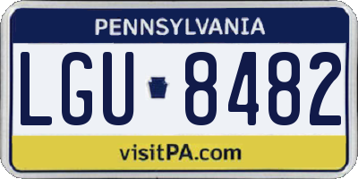 PA license plate LGU8482
