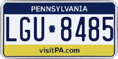 PA license plate LGU8485
