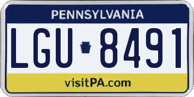 PA license plate LGU8491