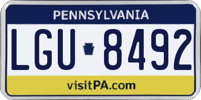 PA license plate LGU8492