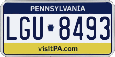 PA license plate LGU8493