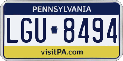 PA license plate LGU8494