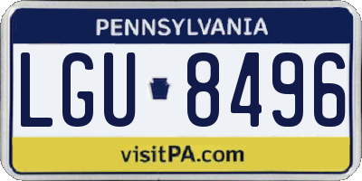 PA license plate LGU8496