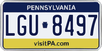 PA license plate LGU8497