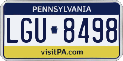 PA license plate LGU8498