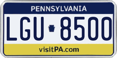 PA license plate LGU8500