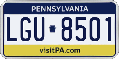 PA license plate LGU8501