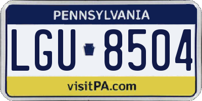 PA license plate LGU8504
