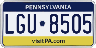 PA license plate LGU8505