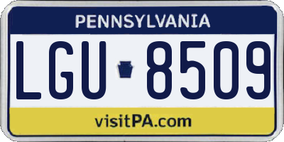PA license plate LGU8509