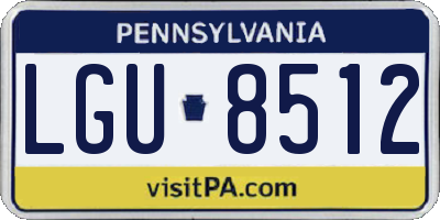 PA license plate LGU8512