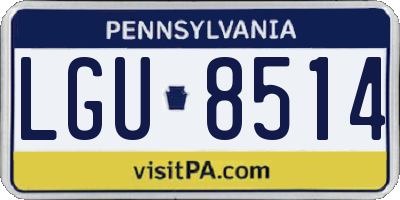 PA license plate LGU8514
