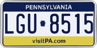 PA license plate LGU8515