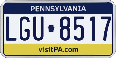 PA license plate LGU8517