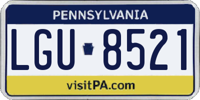 PA license plate LGU8521