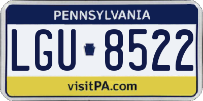 PA license plate LGU8522