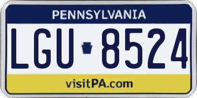 PA license plate LGU8524