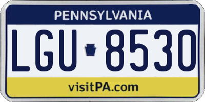 PA license plate LGU8530