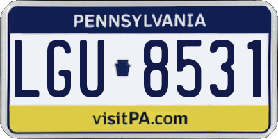 PA license plate LGU8531