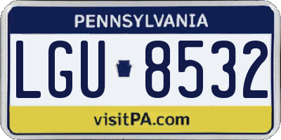 PA license plate LGU8532