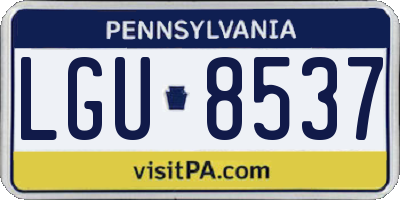 PA license plate LGU8537