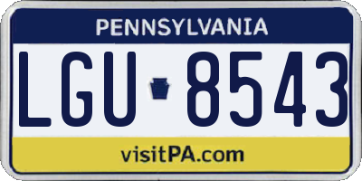 PA license plate LGU8543
