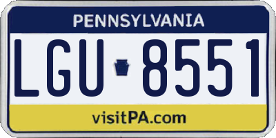 PA license plate LGU8551