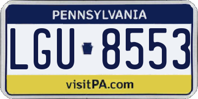 PA license plate LGU8553