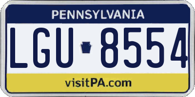 PA license plate LGU8554