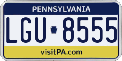 PA license plate LGU8555