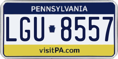 PA license plate LGU8557