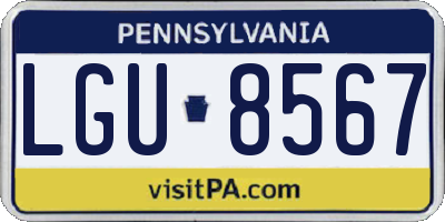 PA license plate LGU8567