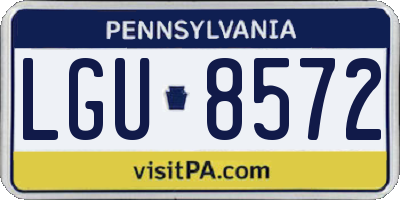 PA license plate LGU8572