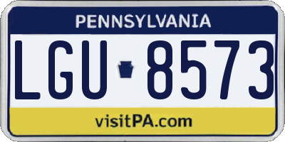 PA license plate LGU8573