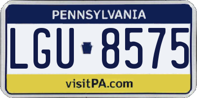 PA license plate LGU8575