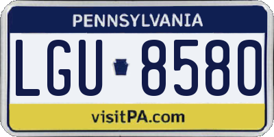 PA license plate LGU8580