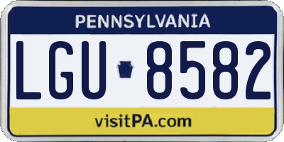 PA license plate LGU8582