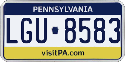 PA license plate LGU8583