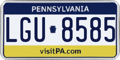 PA license plate LGU8585