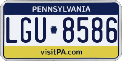 PA license plate LGU8586