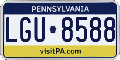 PA license plate LGU8588